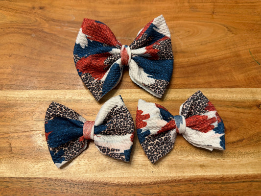 Red white and blue brushstrokes