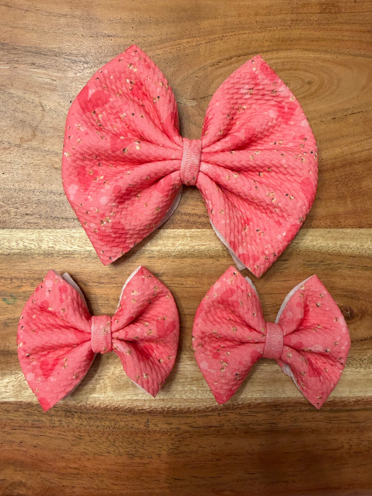 Pink hearts and gold speckles