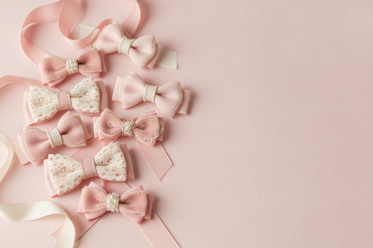 Coordinating pink hair bow banner